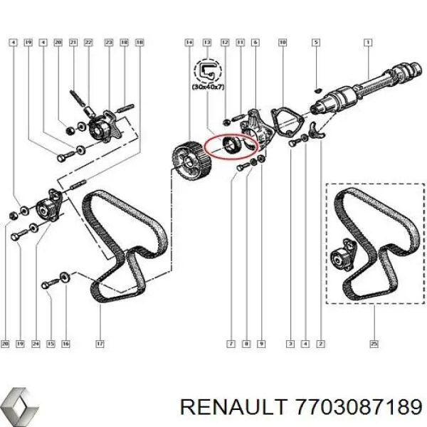 7703087189 Renault (RVI) Uszczelniacz wału korbowego przedni
