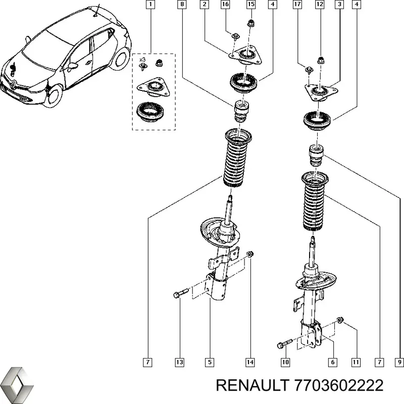 Śruba Renault (RVI) 7703602222 cena, od 5,52 USD