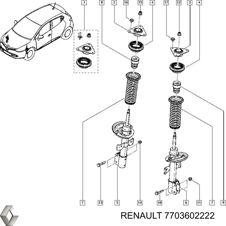 Do koszyka 7703602222 Renault (RVI) Śruba