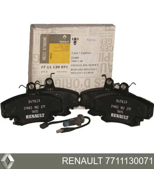 Do koszyka 7711130071 Renault (RVI) Klocki hamulcowe przednie tarczowe