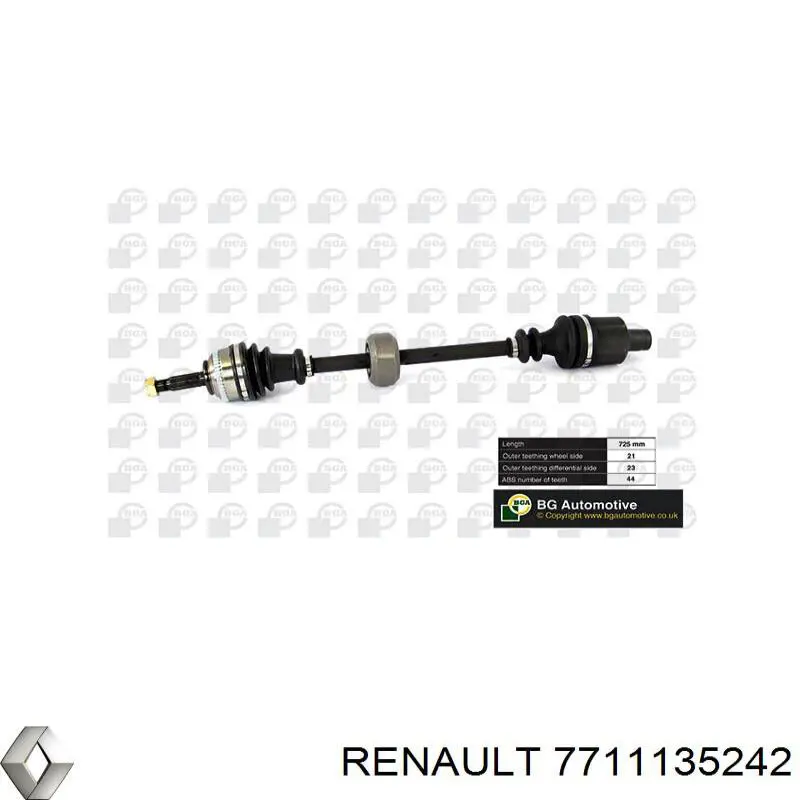 Półoś napędowa przednia lewa Renault (RVI) 7711135242 cena, od 90,62 USD