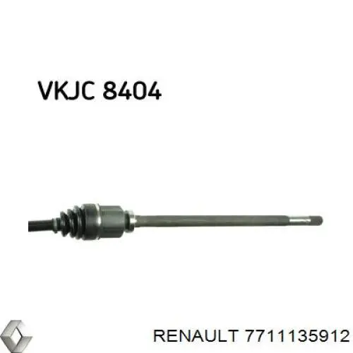 Do koszyka 7711135912 Renault (RVI) Półoś napędowa przednia prawa