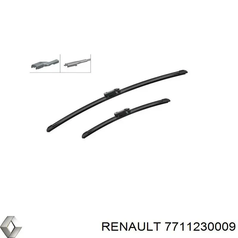 Pióro wycieraczki szyby przedniej, zestaw (2 szt.) Renault (RVI) 7711230009 cena, od 38,45 USD