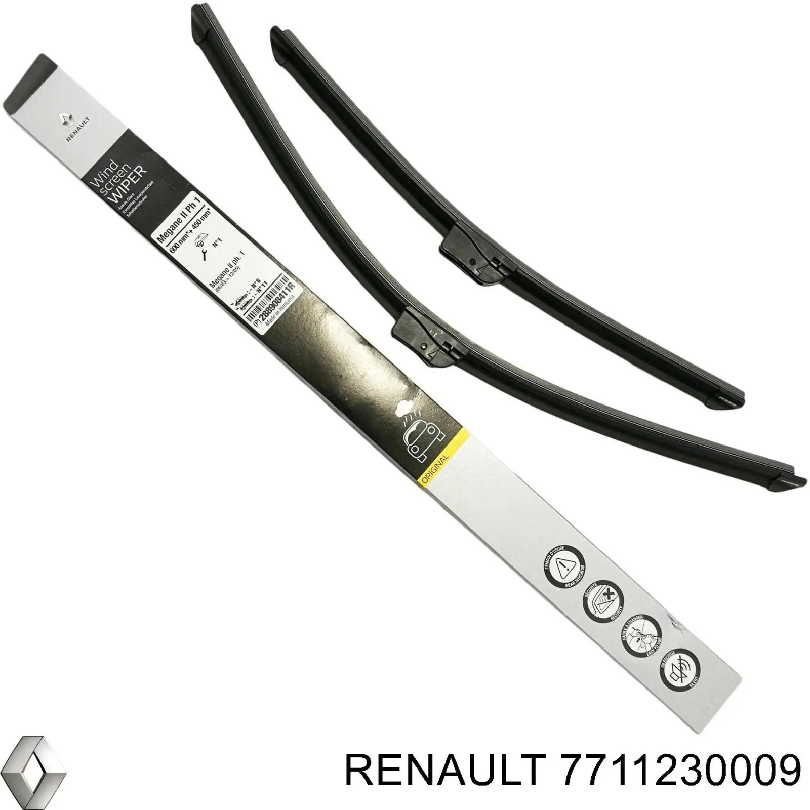 7711230009 Renault (RVI) Pióro wycieraczki szyby przedniej, zestaw (2 szt.)