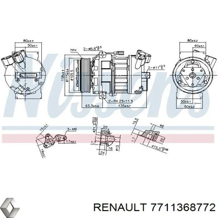 Sprężarka klimatyzacji Renault (RVI) 7711368772 cena, od 25,44 USD