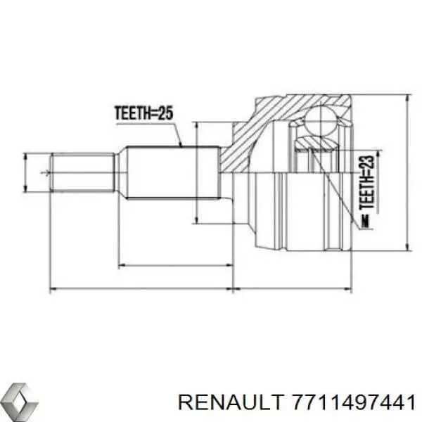 Do koszyka 7711497441 Renault (RVI) Półoś napędowa przednia lewa