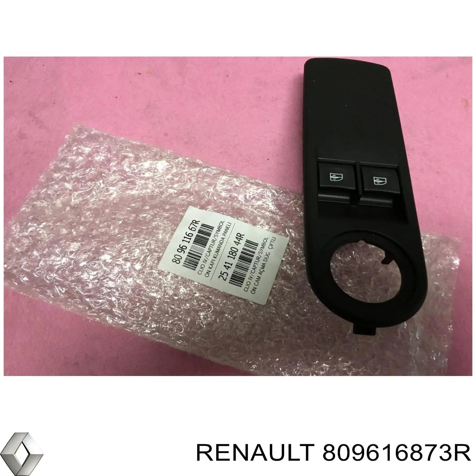 809616873R Renault (RVI) Panel (nakładka) modułu sterowania podnośnikiem szyby przedni lewy