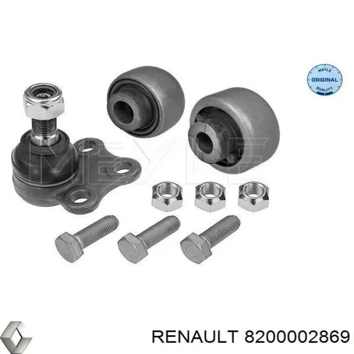 Silentblock przedniego wahacza dolnego 8200002869 Renault (RVI)