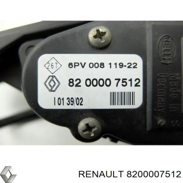 Pedał przyspieszenia (gazu) 8200007512 Renault (RVI)