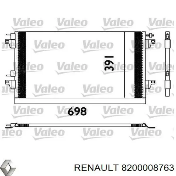 Do koszyka 8200008763 Renault (RVI) Chłodnica klimatyzacji