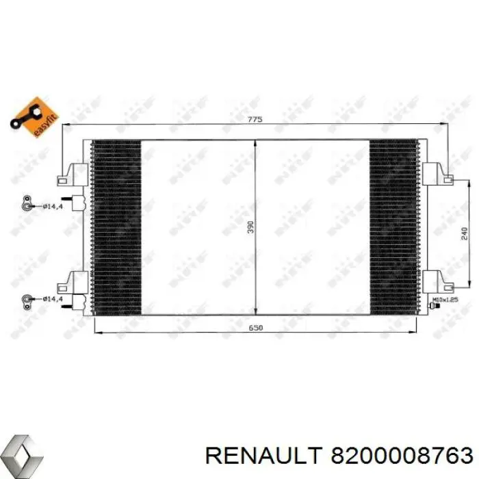 8200008763 Renault (RVI) Chłodnica klimatyzacji