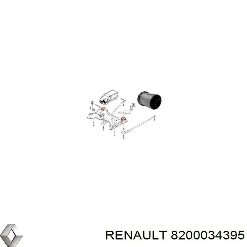 Do koszyka 8200034395 Renault (RVI) Korpus osi przedniej