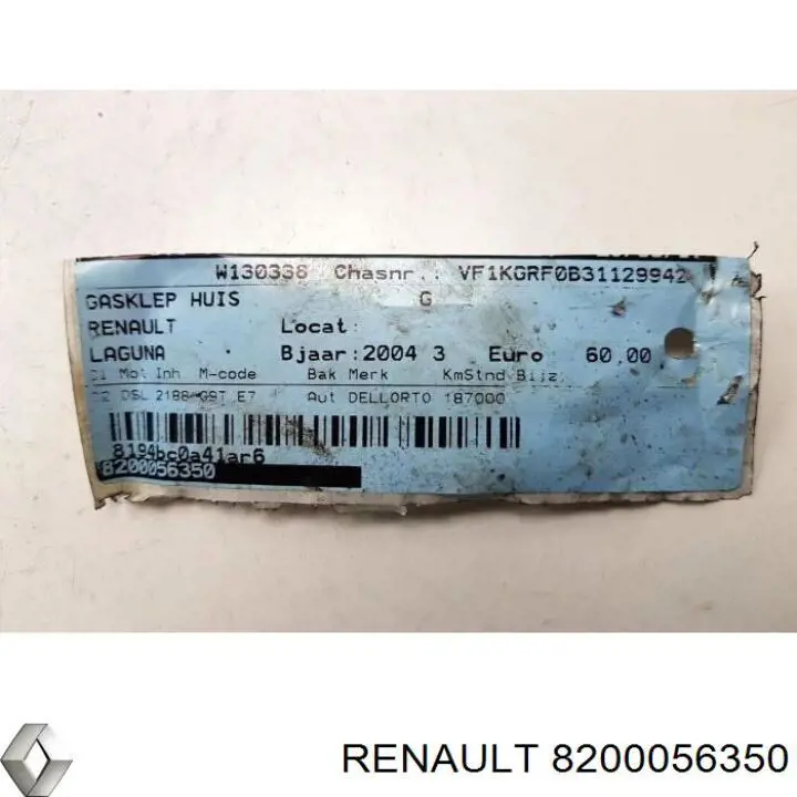 8200056350 Renault (RVI) Zawór obejściowy (by-pass) ERG recyrkulacji spalin