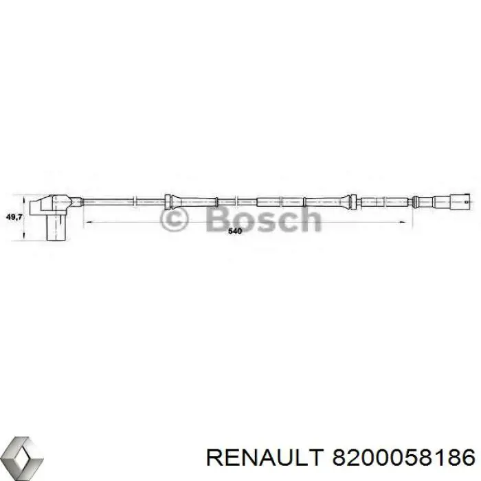8200058186 Renault (RVI) Czujnik ABS przedni