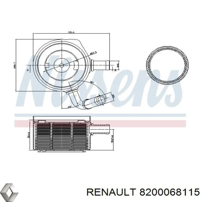Chłodnica oleju, pod filtrem Renault (RVI) 8200068115 cena, od 45,04 USD