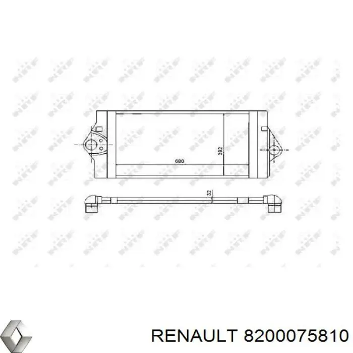 Chłodnica intercoolera Renault (RVI) 8200075810 cena, od 82,05 USD