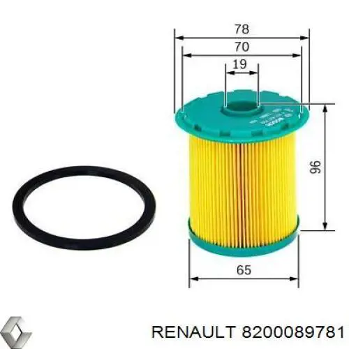 Filtr paliwa Renault (RVI) 8200089781 cena, od 105,52 USD