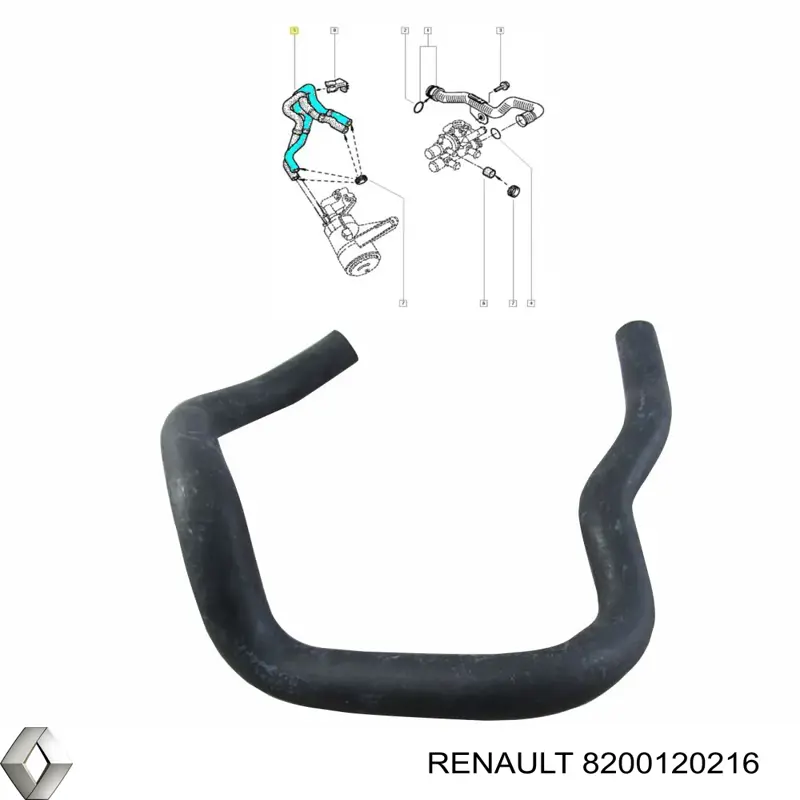Przewód (króciec) układu chłodzenia Renault (RVI) 8200120216