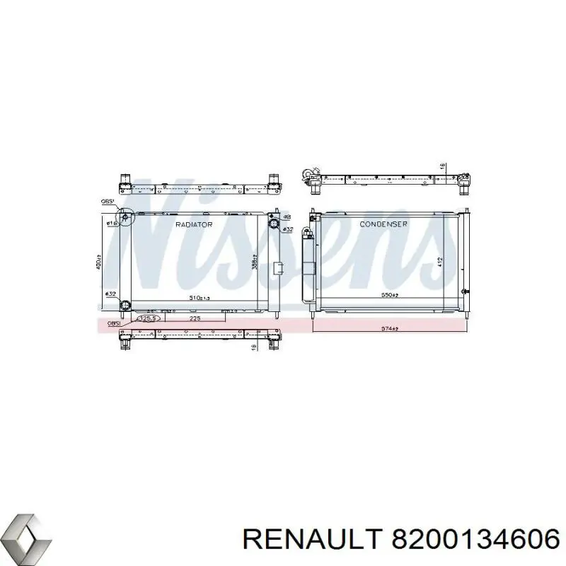 Chłodnica silnika Renault (RVI) 8200134606 cena, od 117,48 USD