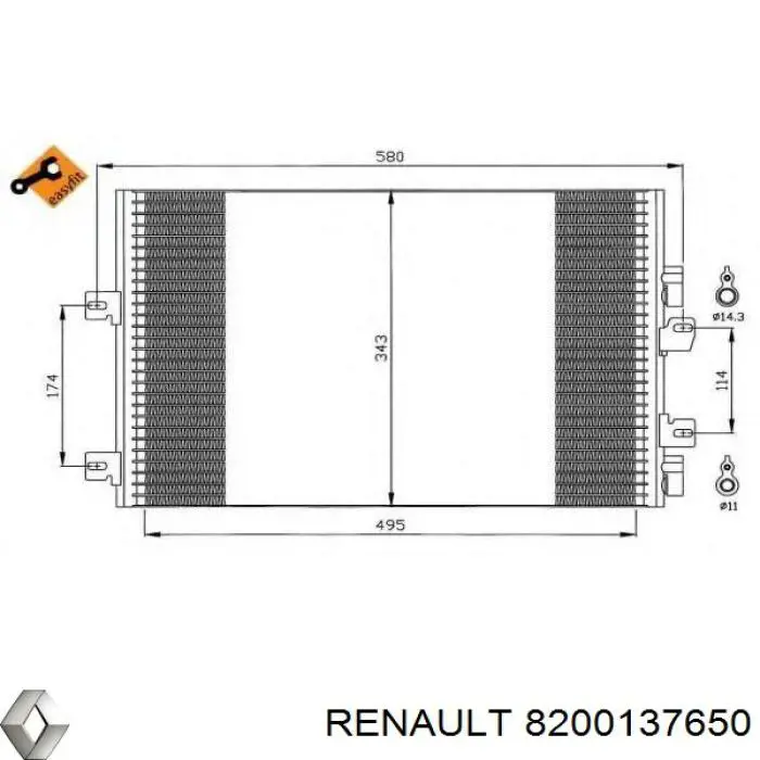 8200137650 Renault (RVI) Chłodnica klimatyzacji