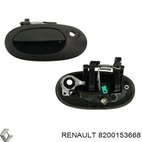Klamka drzwi tylnych skrzydłowych lewa zewnętrzna Renault (RVI) 8200153668 cena, od 29,80 USD