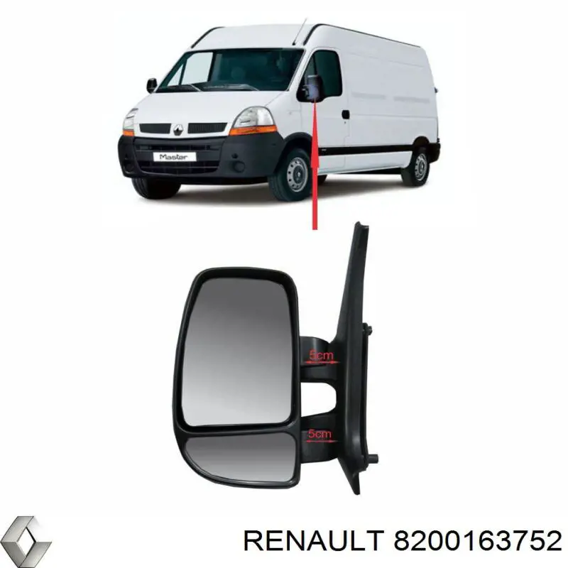 Lusterko wsteczne lewe Renault (RVI) 8200163752 cena, od 86,38 USD