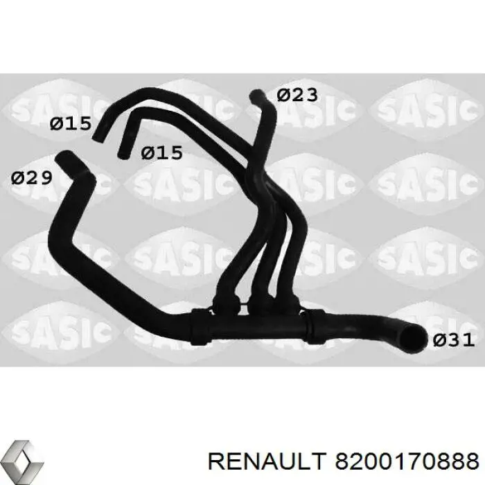 Do koszyka 8200170888 Renault (RVI) Przewód (króciec) chłodnicy dolny