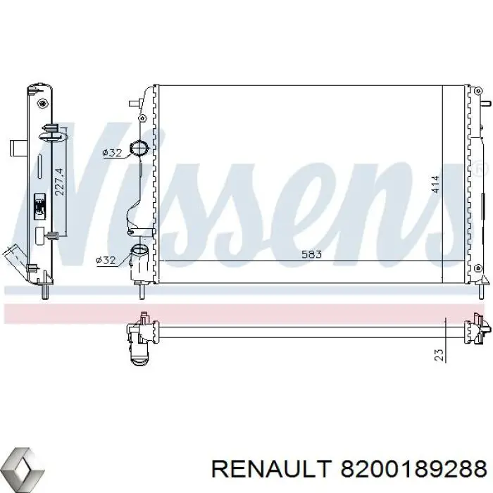 8200189288 Renault (RVI) Chłodnica silnika