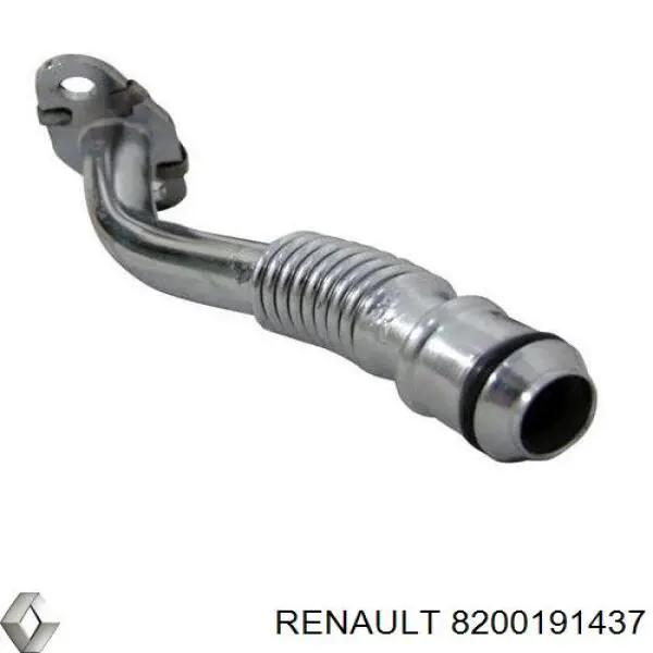 Do koszyka 8200191437 Renault (RVI) Przewód (króciec) chłodzenia turbiny cieczą, zwrotny