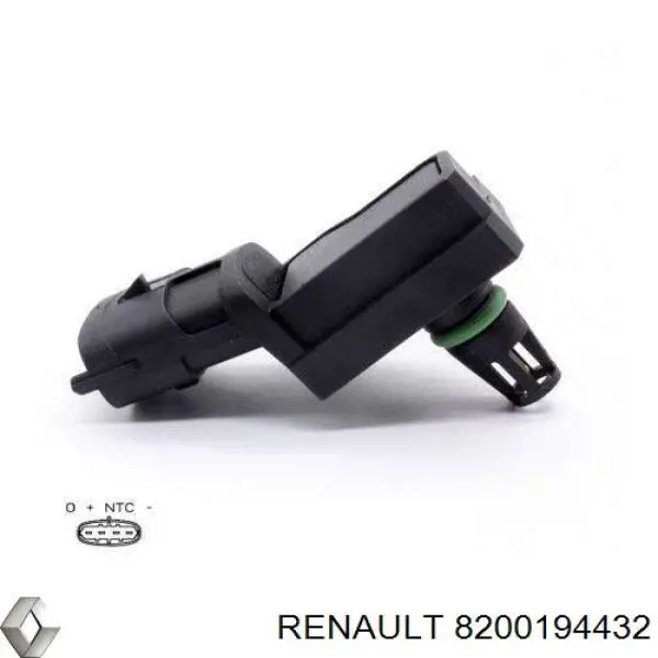 Do koszyka 8200194432 Renault (RVI) Czujnik ciśnienia w kolektorze ssącym, MAP