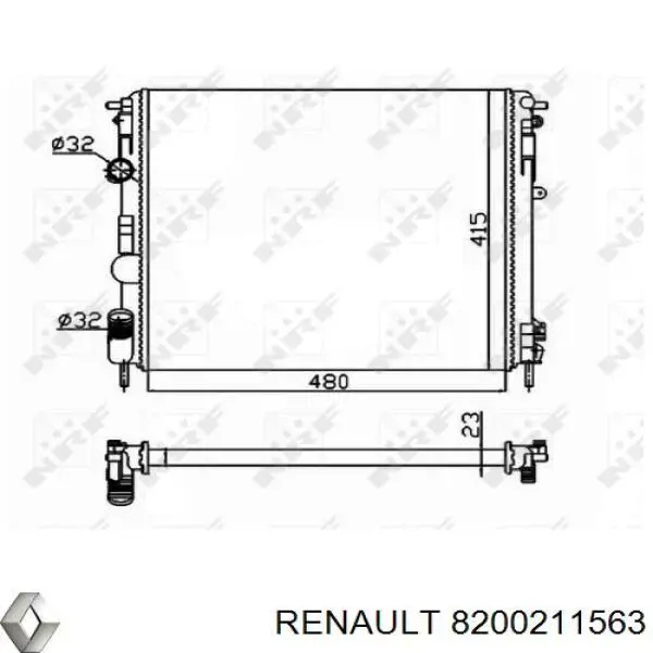 Chłodnica silnika 8200211563 Renault (RVI)