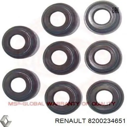 Uszczelniacz zaworu dolotowego/wylotowego Renault (RVI) 8200234651 cena, od 1,32 USD