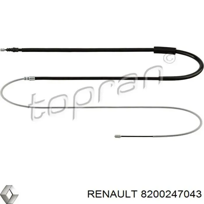 Do koszyka 8200247043 Renault (RVI) Linka hamulca ręcznego tylna prawa/lewa