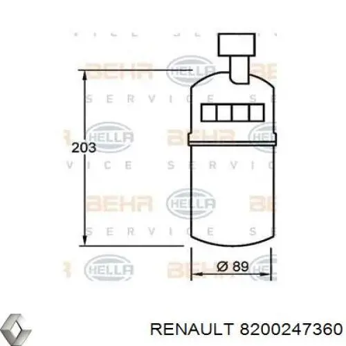 Do koszyka 8200247360 Renault (RVI) Osuszacz klimatyzacji