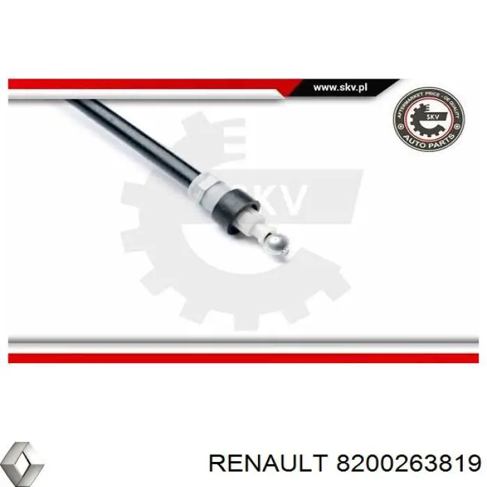 Do koszyka 8200263819 Renault (RVI) Linka hamulca ręcznego tylna lewa