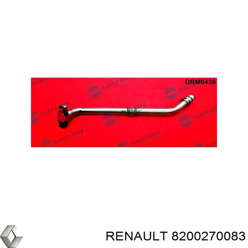 Do koszyka 8200270083 Renault (RVI) Rurka (przewód) spływu oleju z turbiny