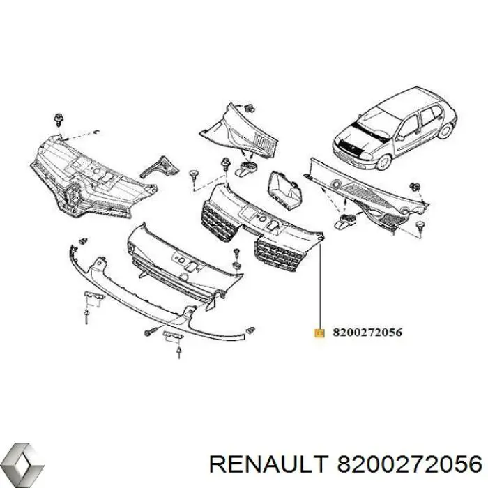 8200272056 Renault (RVI) Atrapa chłodnicy