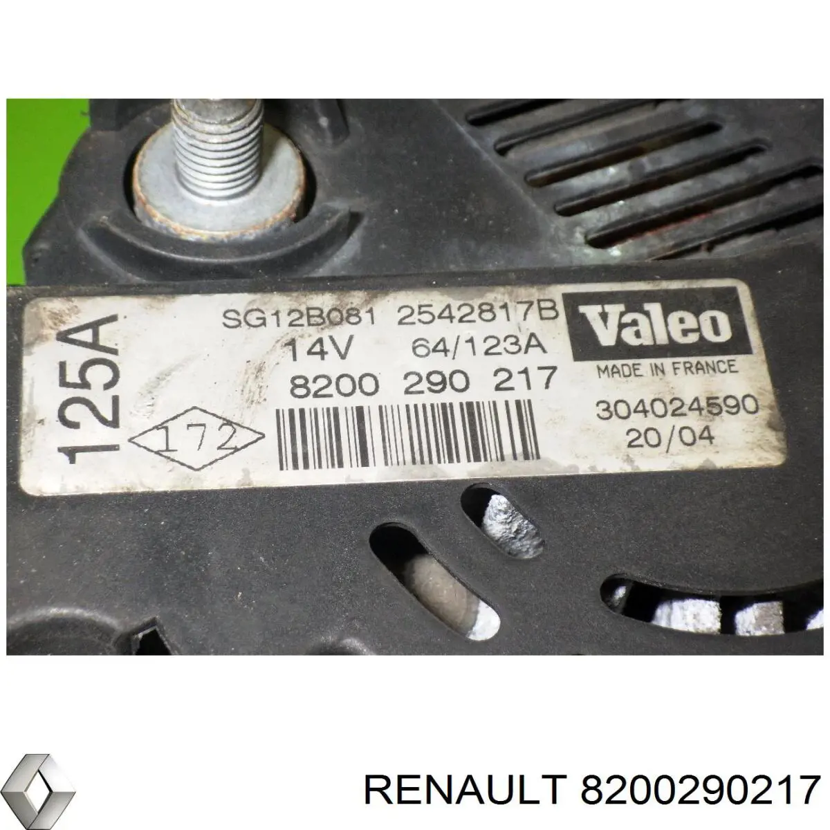 Alternator 8200290217 Renault (RVI)