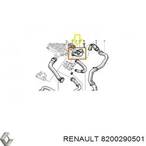 Króciec powietrza, wylot z turbiny (doładowanie) 8200290501 Renault (RVI)