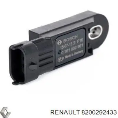 8200292433 Renault (RVI) Czujnik ciśnienia w kolektorze ssącym, MAP
