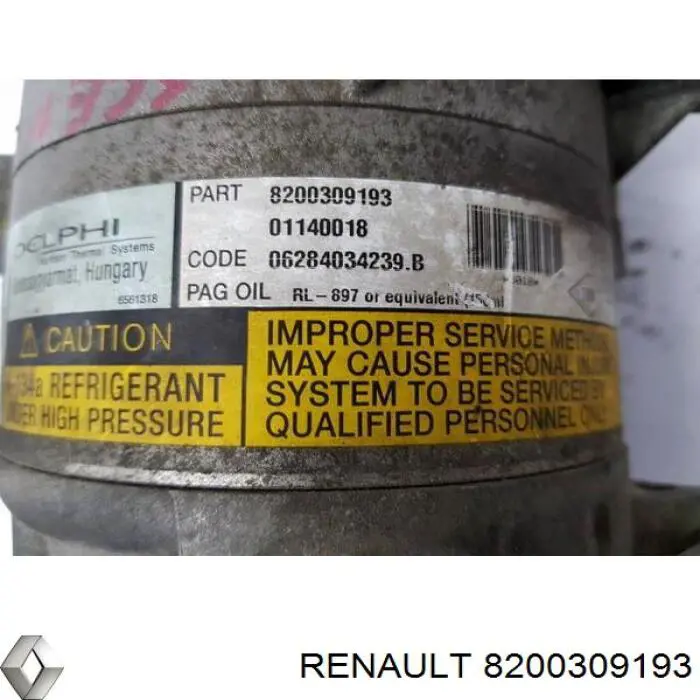 Sprężarka klimatyzacji 8200309193 Renault (RVI)