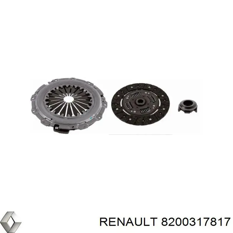 Zestaw sprzęgła (3 części) 8200317817 Renault (RVI)
