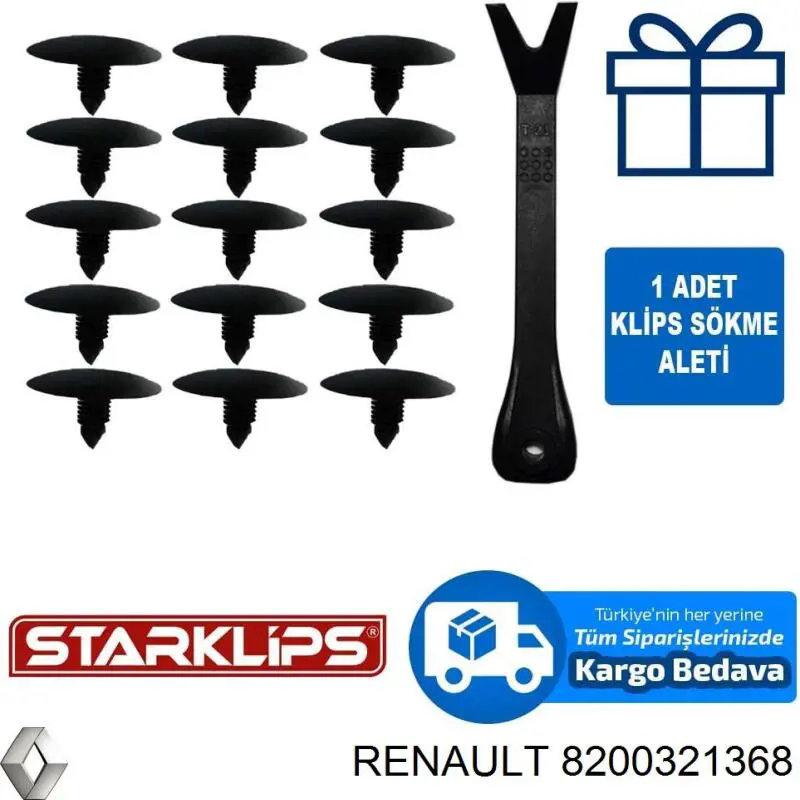 8200321368 Renault (RVI) Spinka mocowania obicia klapy bagażnika