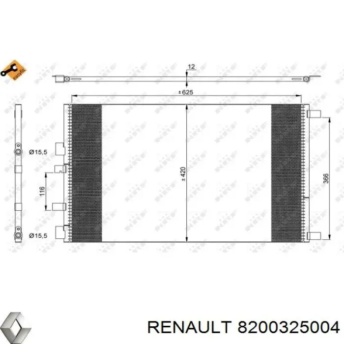 Do koszyka 8200325004 Renault (RVI) Chłodnica klimatyzacji