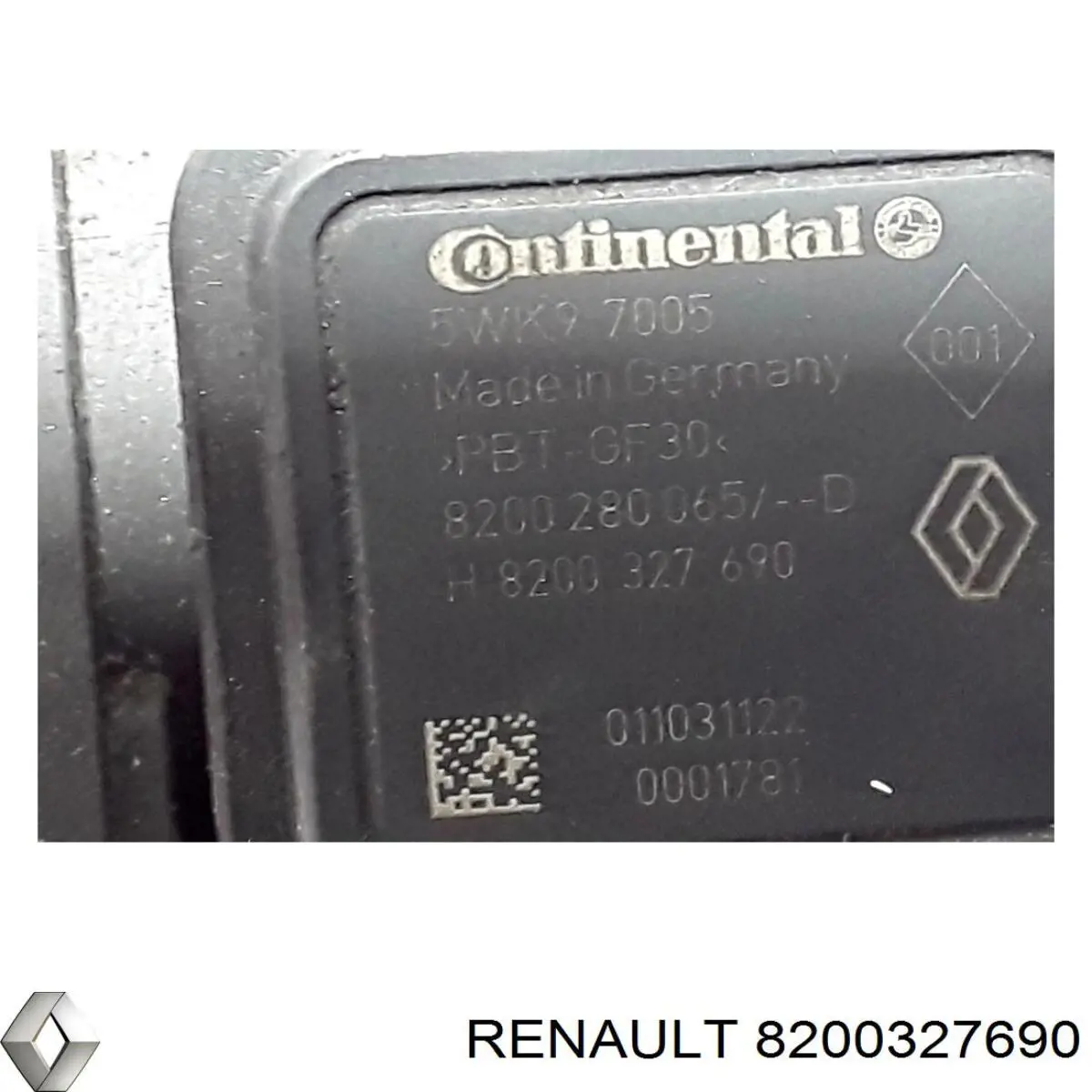 Do koszyka 8200327690 Renault (RVI) Czujnik przepływu powietrza, przepływomierz powietrza M.A.F.