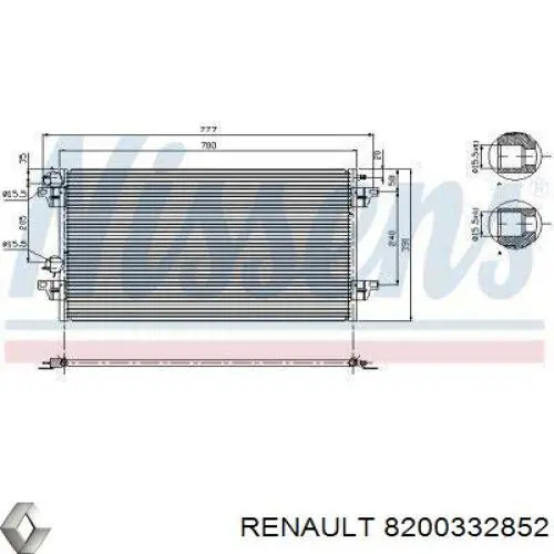 8200332852 Renault (RVI) Chłodnica klimatyzacji