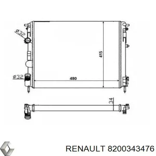 8200343476 Renault (RVI) Chłodnica silnika