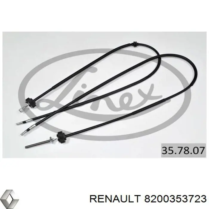 Linka hamulca ręcznego tylna prawa/lewa 8200353723 Renault (RVI)