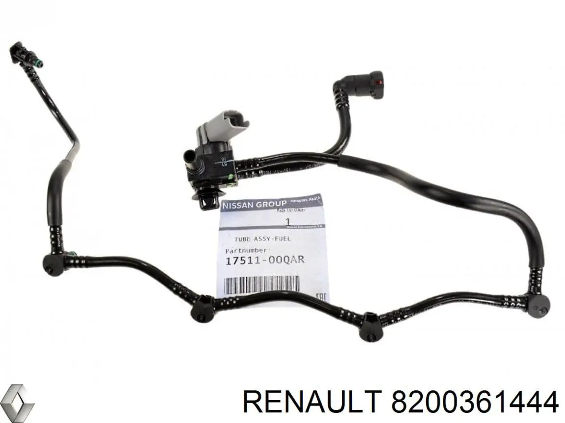 Rurka paliwa, zwrotna od wtryskiwaczy Renault (RVI) 8200361444