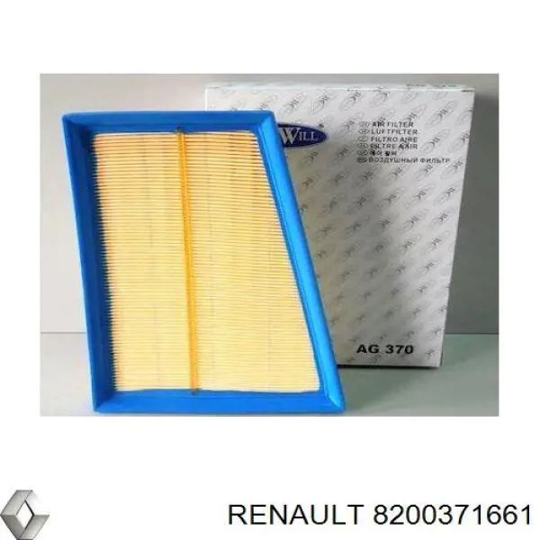 Filtr powietrza Renault (RVI) 8200371661 cena, od 9,36 USD